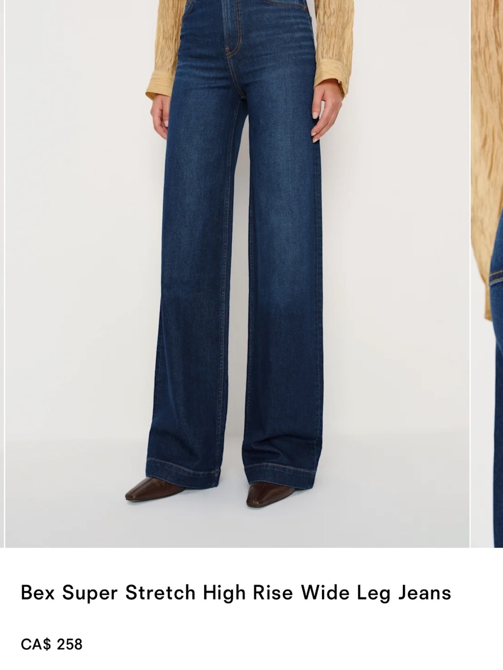 NWT Reformation BEX Wide-Leg High-Rise Jeans in Dark Blue - Picture 3 of 8
